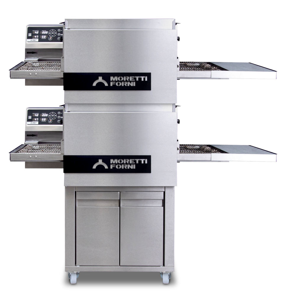 T64 – Double Deck Electric Bench-Top Conveyor Oven on Stand