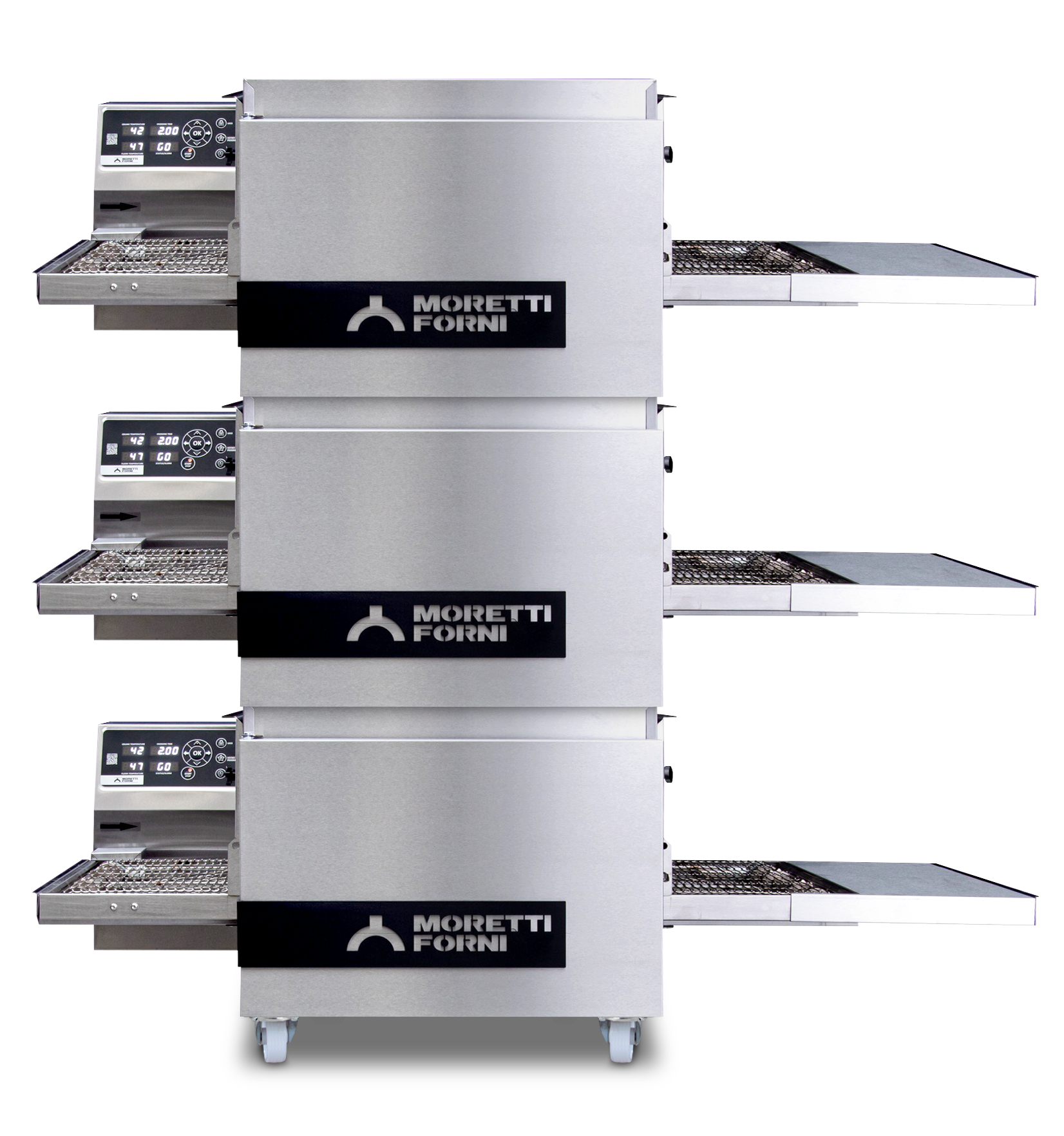 T64 – Triple Deck Gas Bench-Top Conveyor Oven on Stand